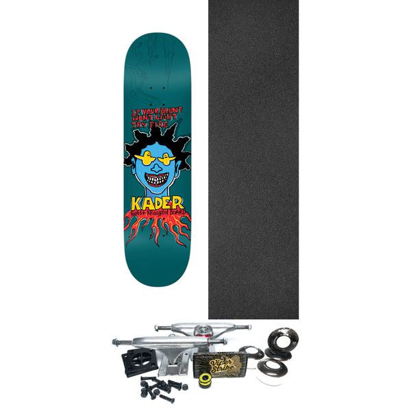 Krooked Skateboards Kader Sylla Guest Blue Skateboard Deck - 8.5" x 31.85" - Complete Skateboard Bundle